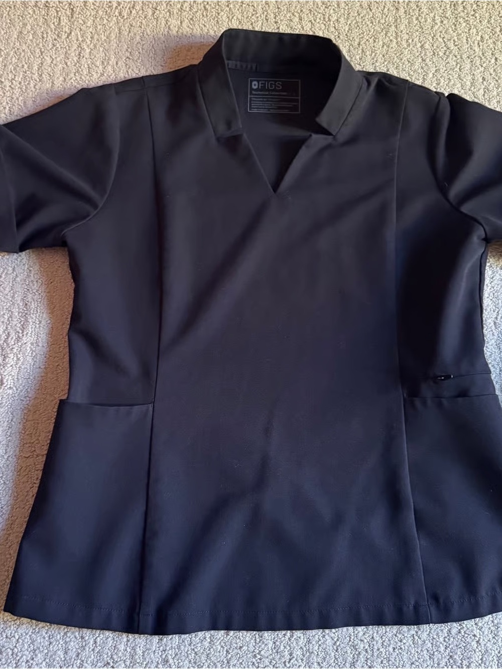 Figs Black Technical Collection Scrub Top